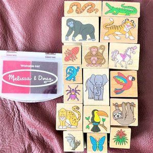 LOT of 17 Stamps mostly animals birds and  insects Red/Black Stamp Pad Pre-owned